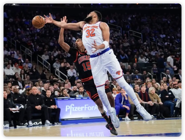 唐斯32+18吉迪空砍27+16 尼克斯加時(shí)險(xiǎn)勝公牛